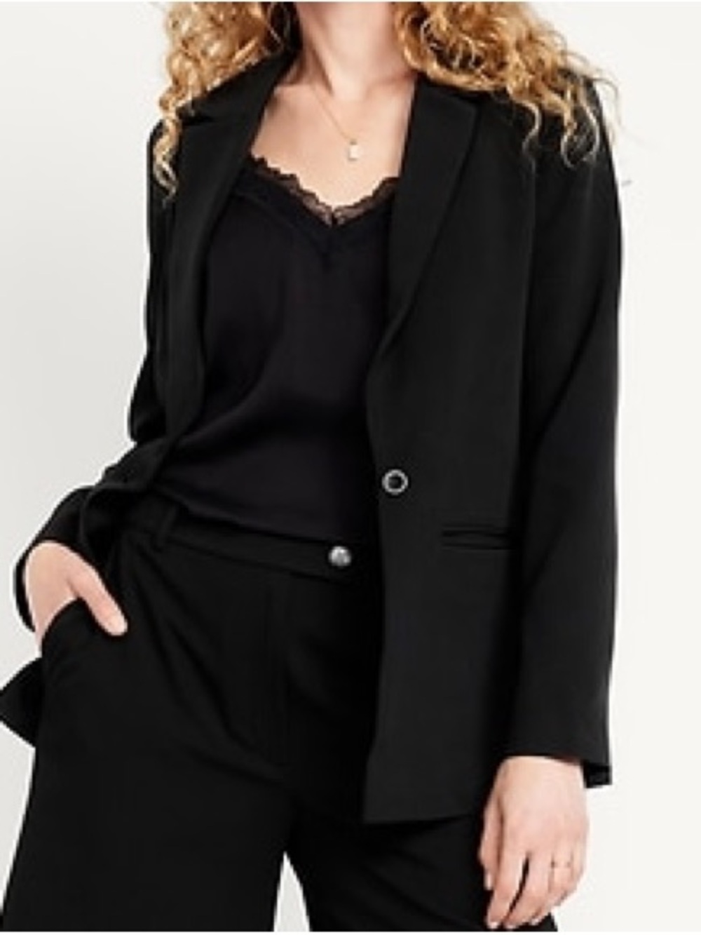 Old Navy Black Single-Button Notch-Lapel Blazer